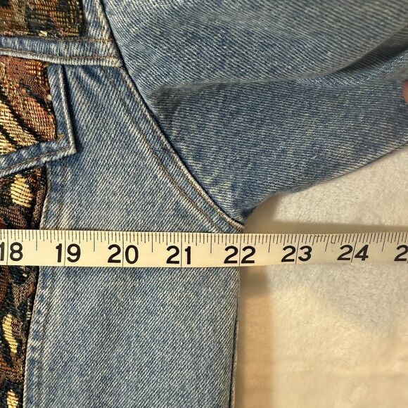 Vintage Denim Jacket Ashley Hill Tiger Leopard Animal Thigh Length L - Picture 5 of 11